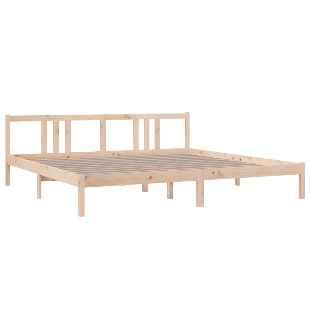 Letto matrimoniale | Letto per adulti | Giroletto senza Materasso in Legno Massello 200x200 cm