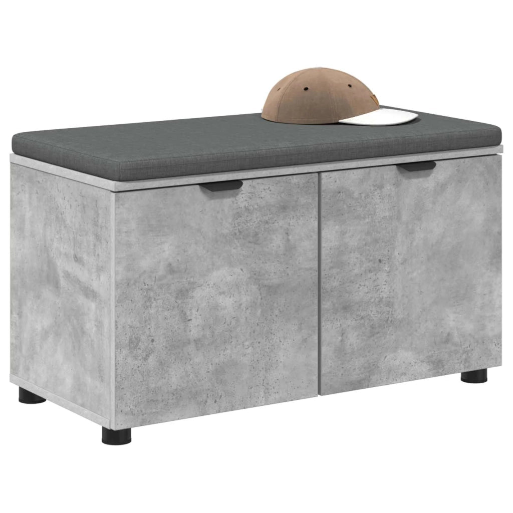 Panca per ingresso con cuscino Grigio Cemento 80 x 38 x 46 cm 891483