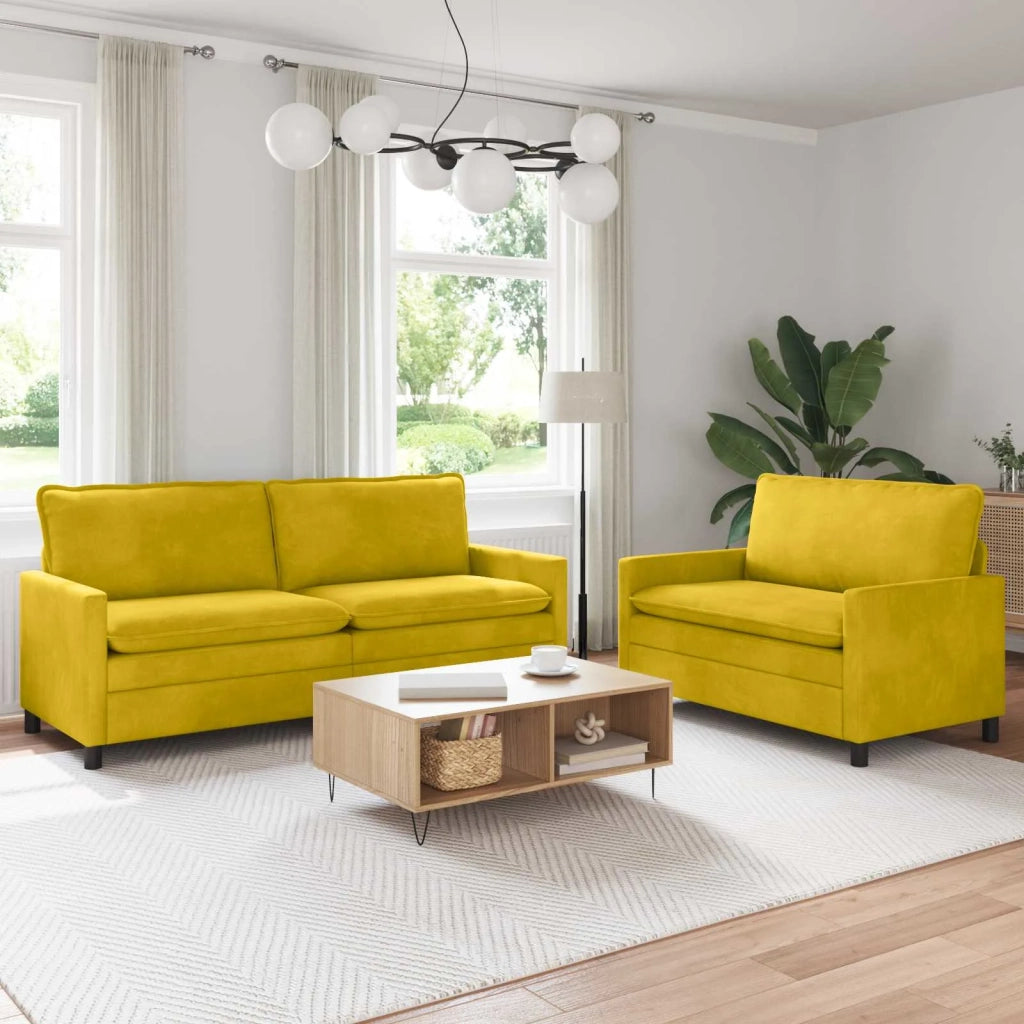 Set di divani 2 pcs Giallo Velluto 3417133