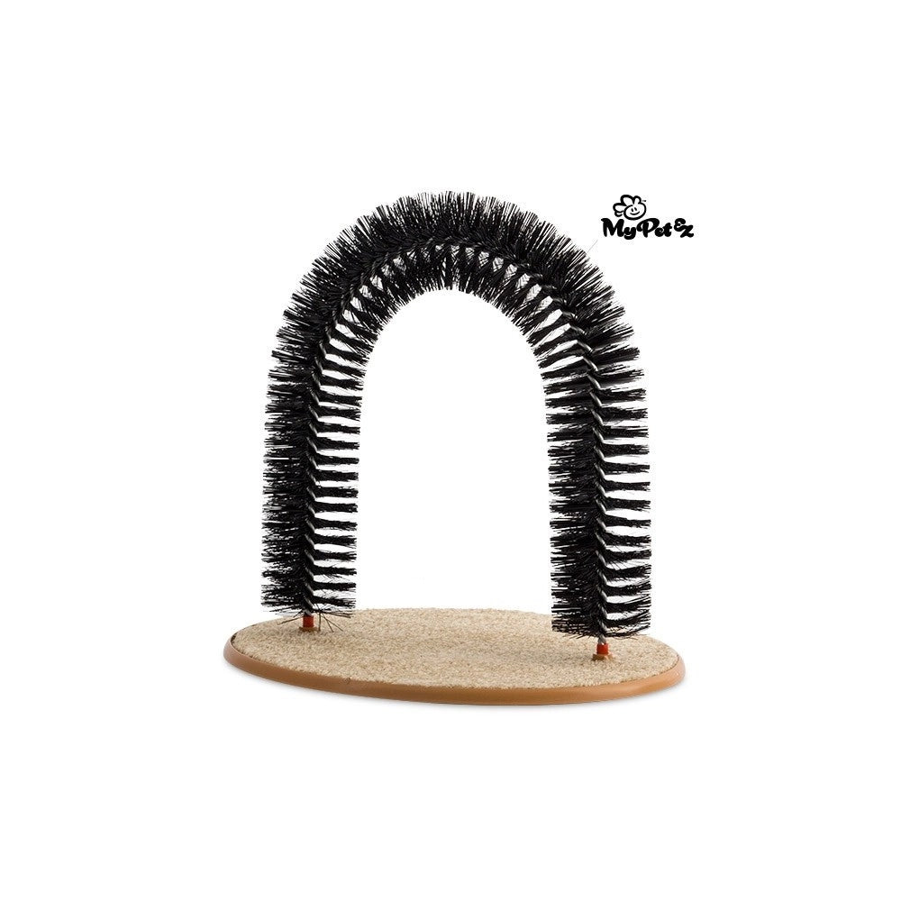 Trade Shop - Spazzola Massaggiatore Per Gatti Arco Archetto Per Gatti Con Base Tiragraffi -