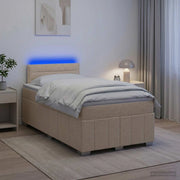 Letto box spring con materasso Crema 120 x 200 cm Tessuto 3452647