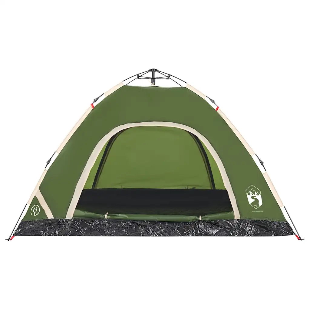 Tenda da Campeggio 4 Persone-Tenda per Escursionismo Verde a Rilascio Rapido