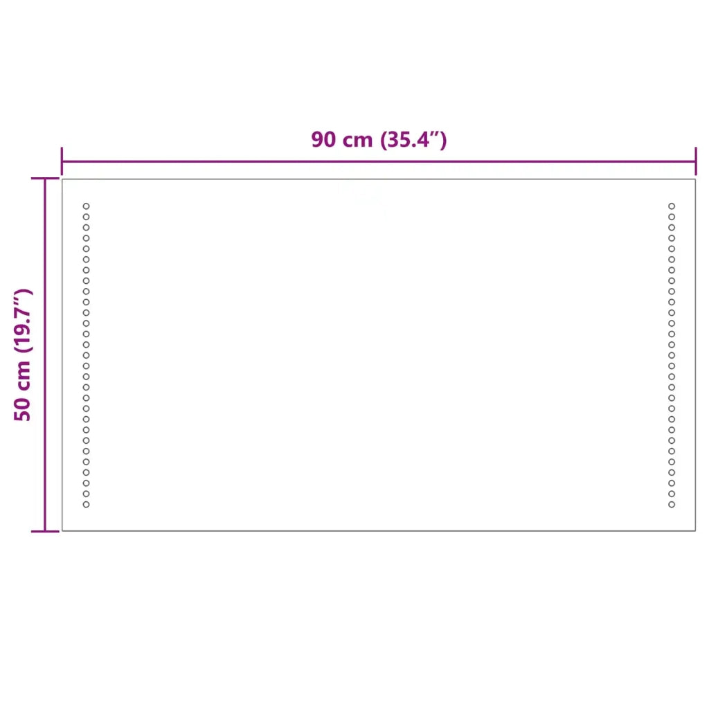 Specchio da bagno LED Trasparente 90 x 50 cm vetro temperato 42045782