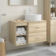 Set di mobili per il bagno 2 pz Rovere Sonoma 3403906