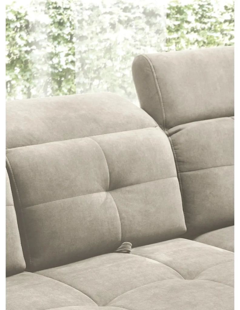 Divano ad angolo Beige 5 posti angolo destro con letto ampio INFERNO