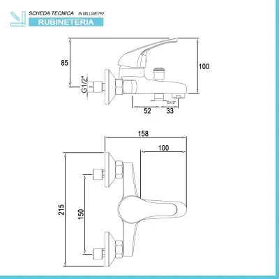 Set rubinetti lavabo bidet e vasca con kit doccia incluso Kant