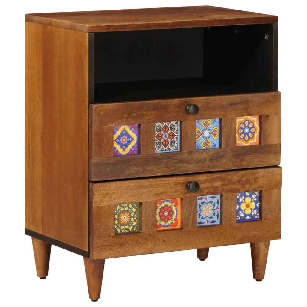 Comodino | Armadio da Notte | Mobiletto da notte con cassetto Marrone 50 x 33 x 62 cm