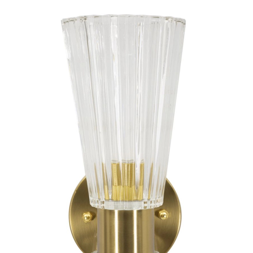 Lampada a Parete VKH908, Oro, Vetro, 11x16x40 cm