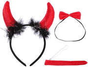 Accessori per costume - Set di cappelli - 3 pezzi - Materiale morbido e resistente - Nero/Rosso