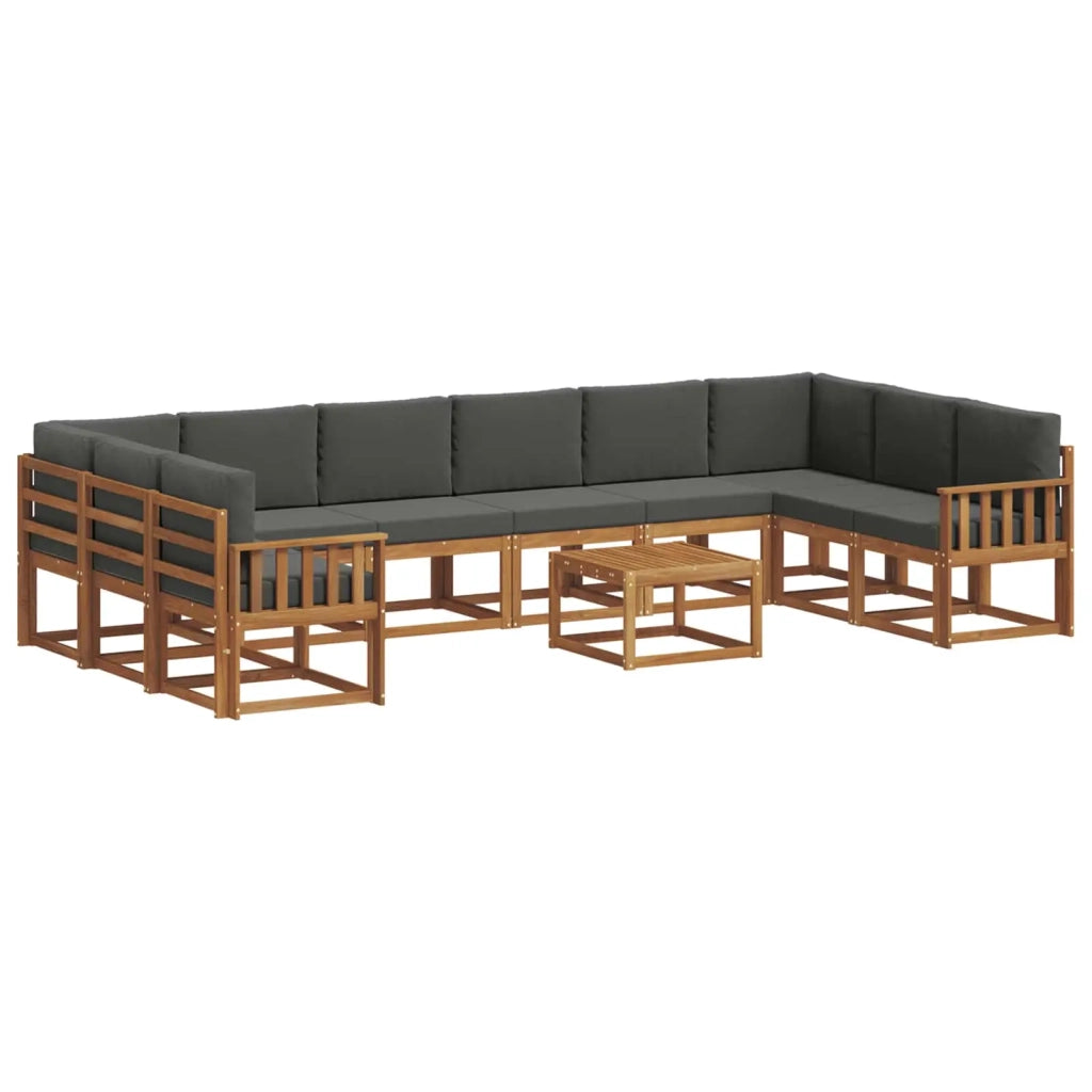Set di divani da esterno 11 pcs Naturale e Antracite 3367085