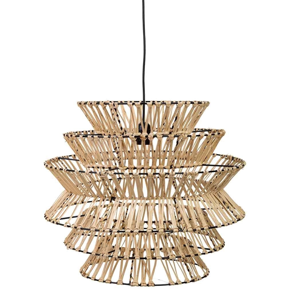 Lampada soffitto rafia e metallo marrone 51x51x46h cm