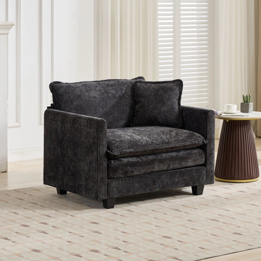 Poltrona Cloud ¨C Xylo ¨C Chenille Nero, Cuscino Imbottito