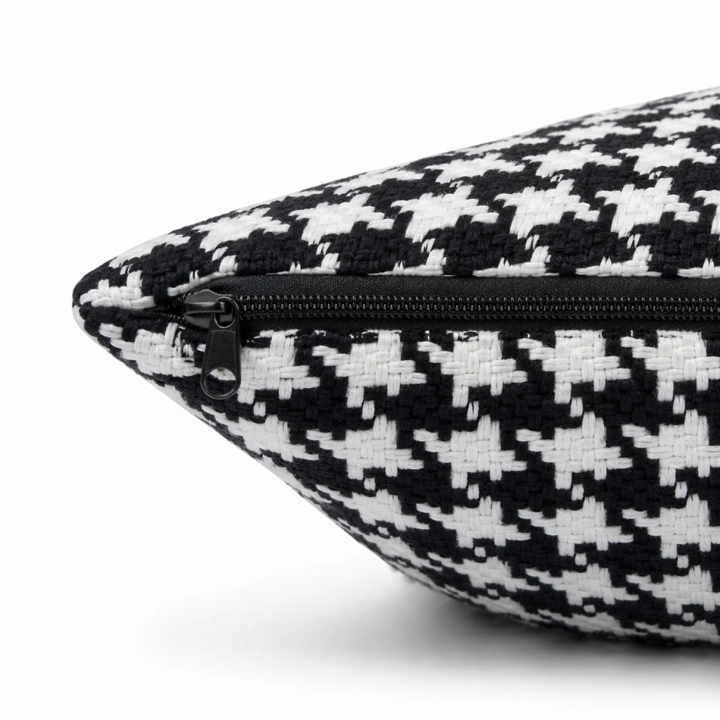 Cuscino decorativo 45x45 cm Sfoderabile in poliestere - Nero/Bianco