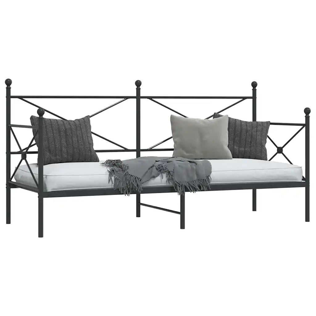 Dormeuse senza Materasso Nero 80x200 cm in Acciaio 4104666