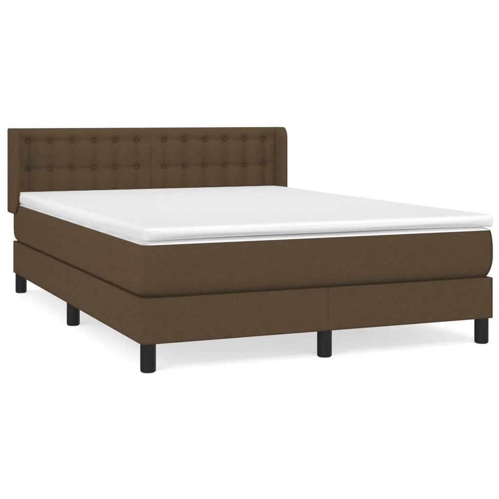 Giroletto a Molle con Materasso Marrone Scuro 140x200cm Tessuto 3130036