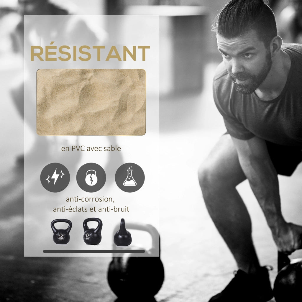 Kettlebell 12 kg ¨C Minimal ¨C 27x21x31 cm nero