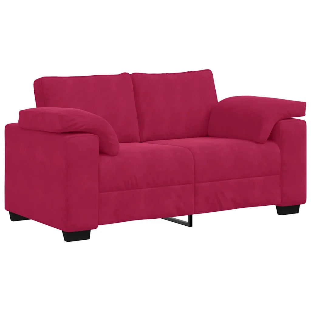 Divano Divanetto-Sofa Rosso Vino 120 cm in Velluto