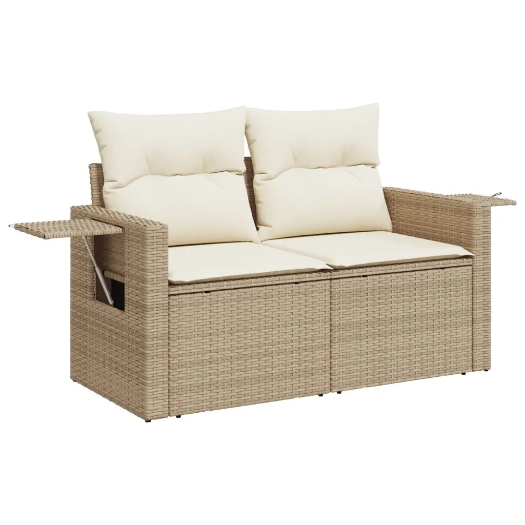 Set Divano da Giardino 10 pz con Cuscini Beige in Polyrattan 3224609