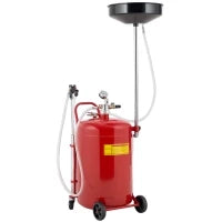 Carrello di recupero dell'olio usato da 68L, con ruote e altezza regolabile 101-141 cm, Rosso