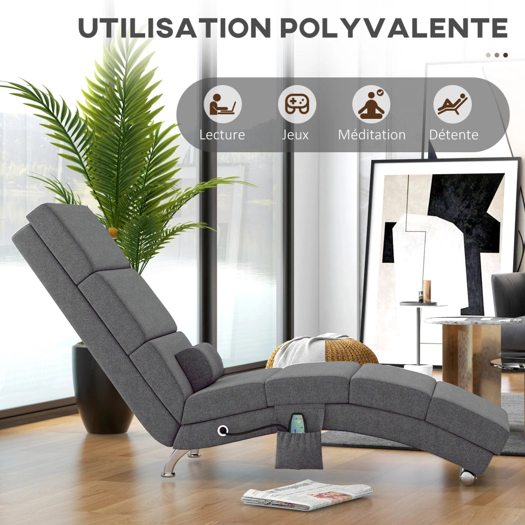 Poltrona relax massaggiante ¨C Minimal ¨C tessuto grigio scuro