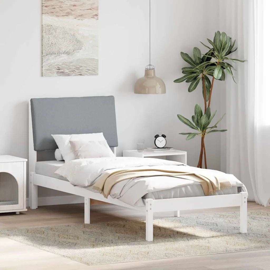 Struttura del Letto Bianco e grigio chiaro 80 x 200 cm