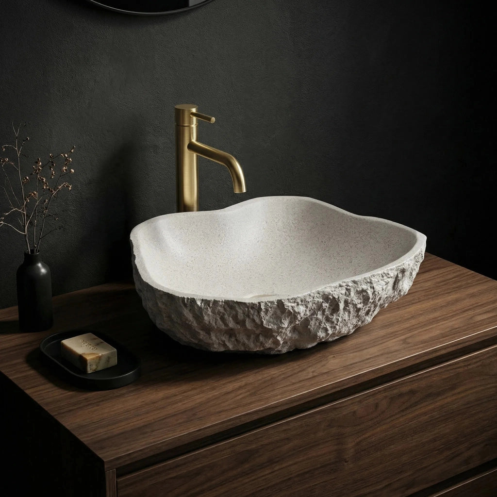 Lavabo Da Appoggio Rea Isla Greige