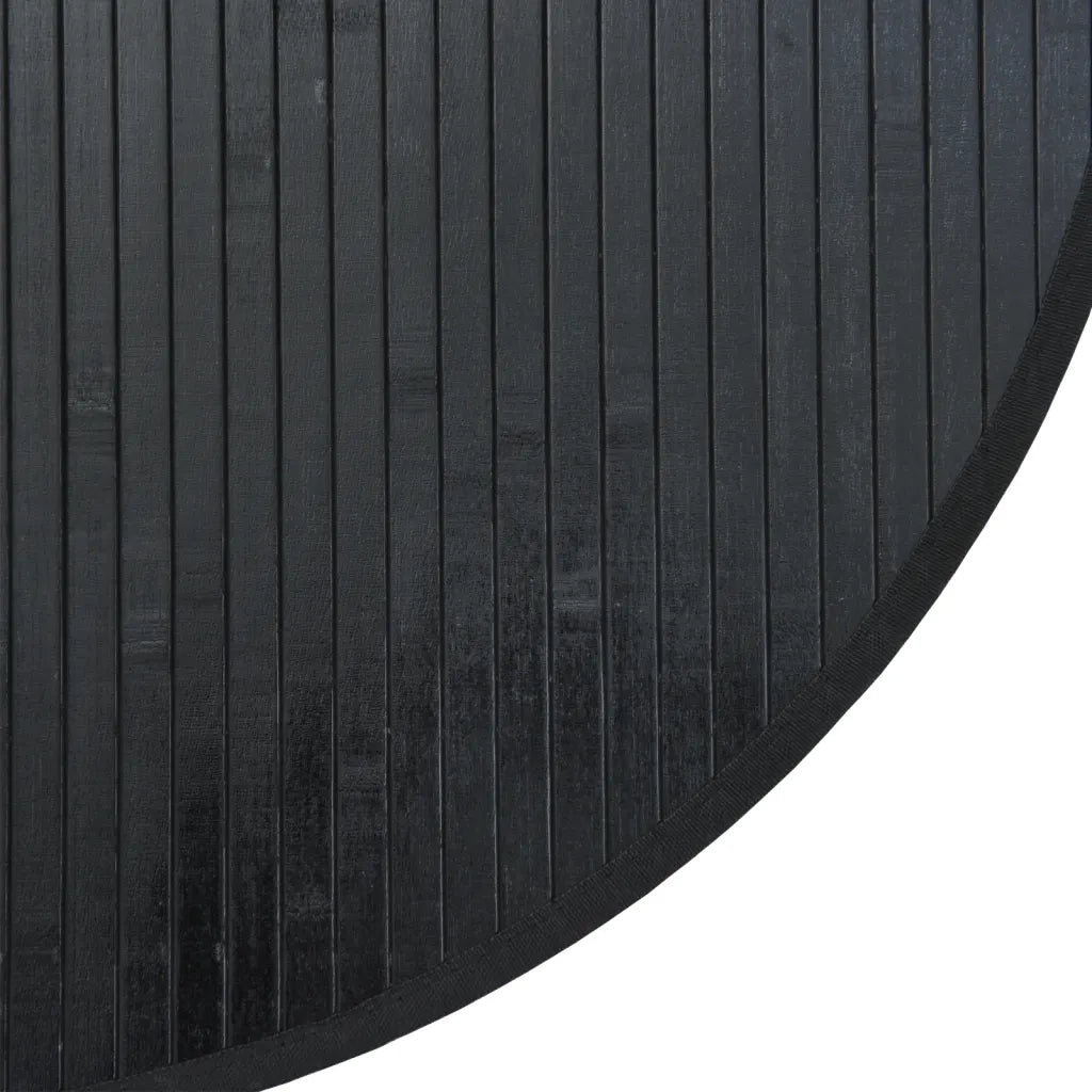 Tappeto Rotondo Nero 80 cm in Bambù 376978