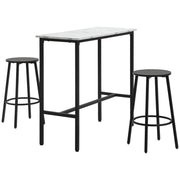 Set tavolo alto bar rotondo con 2 sgabelli ¨C Xylo ¨C Acciaio moderno bianco nero 3 pezzi