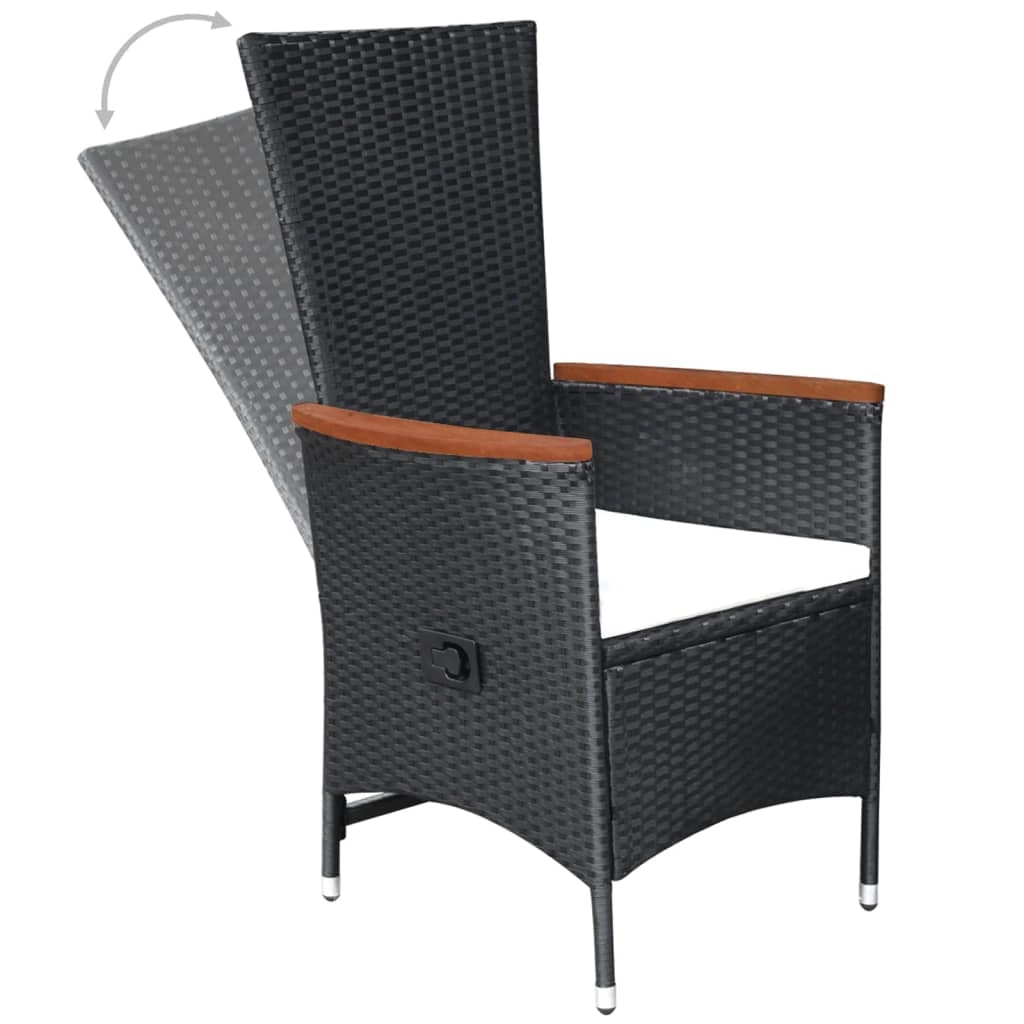 Set da pranzo da giardino per esterni 7 pezzi in resina di vimini nera 02_0014056