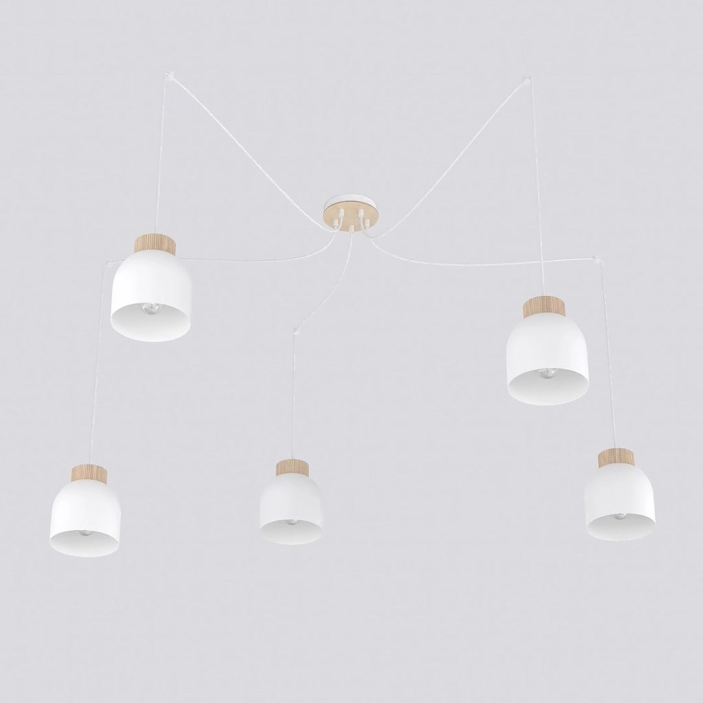Lampada sospesa KRU bianca spider 5xE27 Emibig