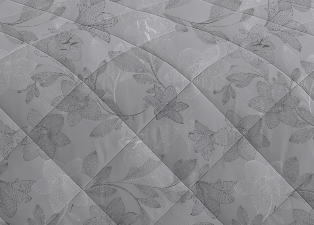 Trapuntino Piumino Estivo Primaverile 100gr/mq Leggero Disegno Lily - Matrimoniale - Grigio
