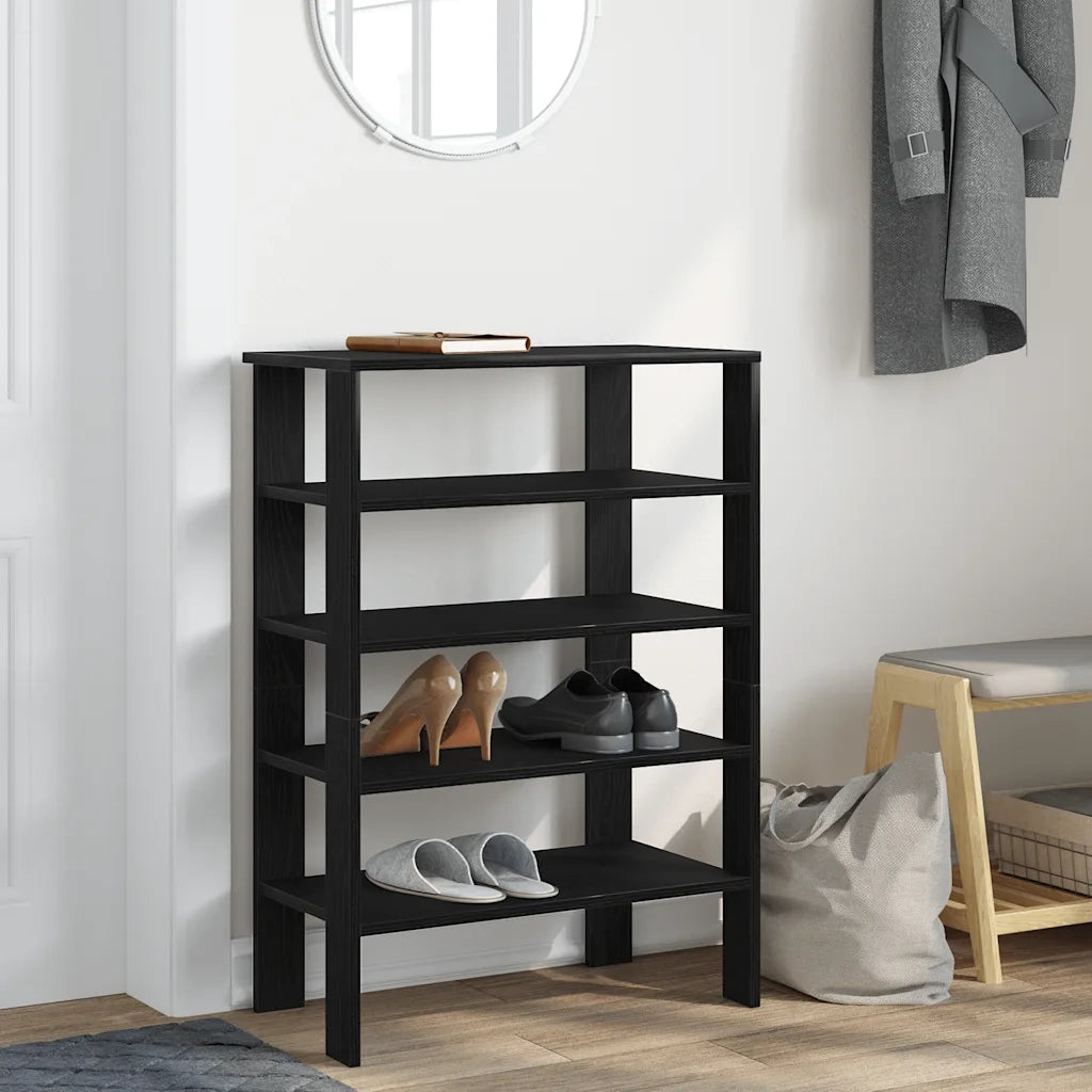 Scarpiera Nera 61x32x87,5 cm in Truciolato 859852