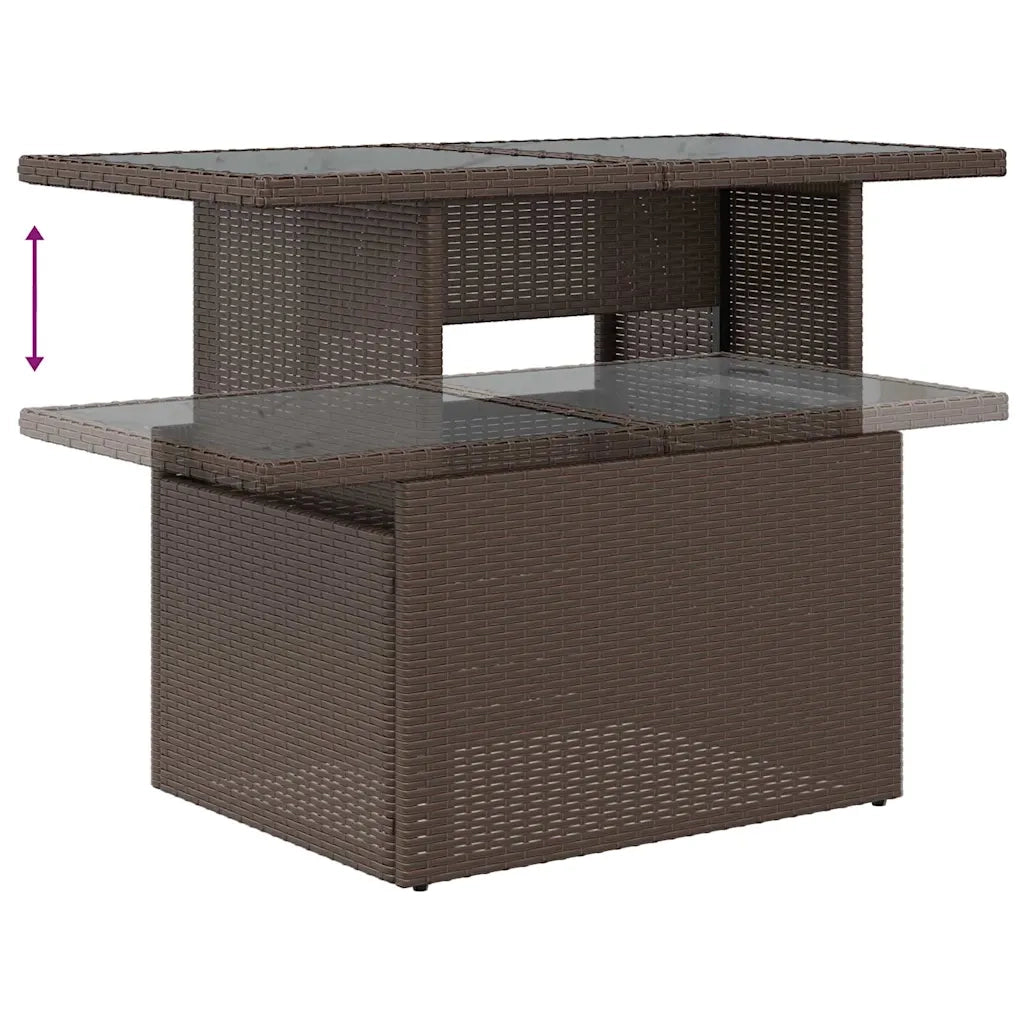 Set Divani Giardino 9 pz con Cuscini Marrone Polyrattan Acacia 3326505