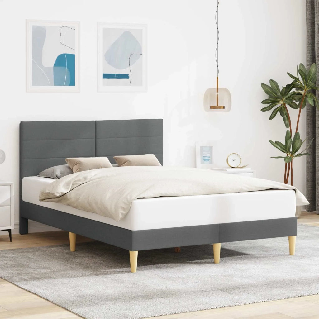 Letto matrimoniale | Letto per adulti | Struttura del letto Grigio Scuro 140 x 200 cm Tessuto