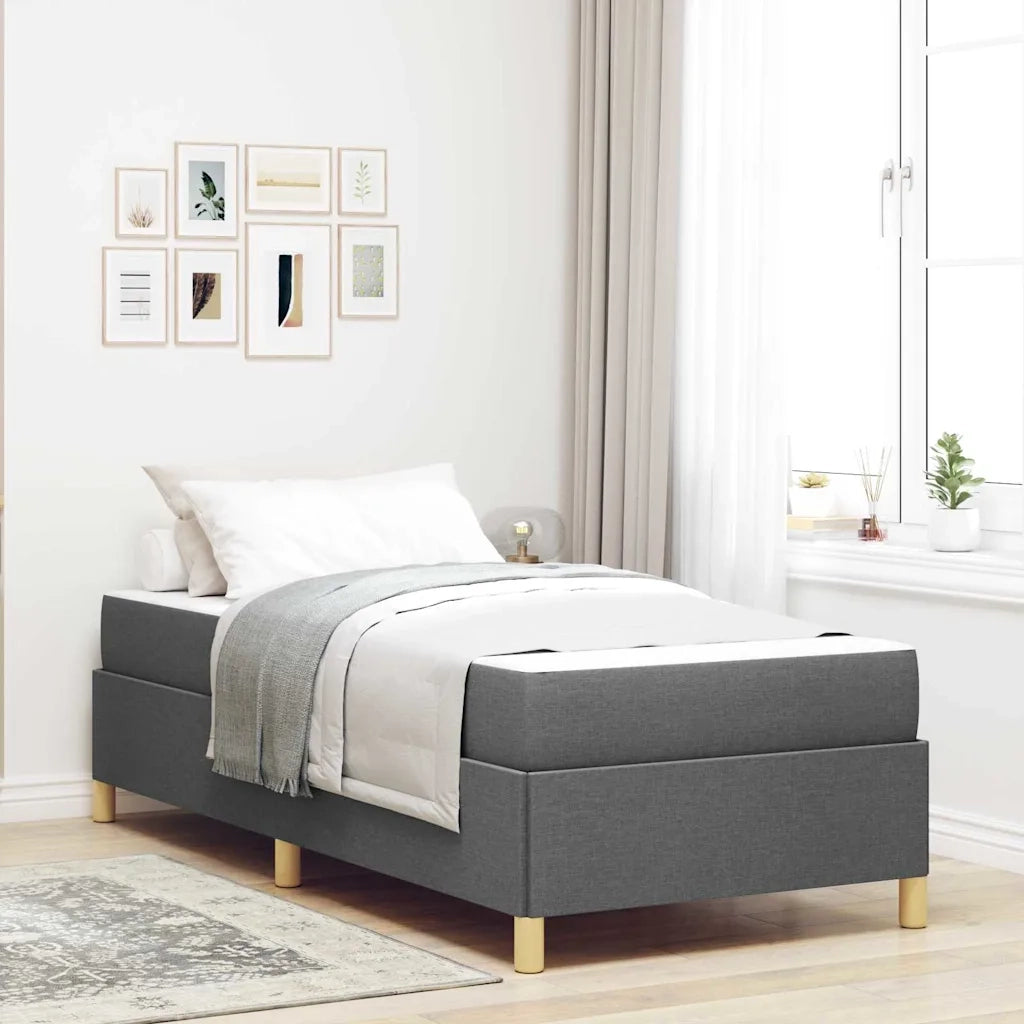 Struttura del letto Grigio scuro 90 x 190 cm Tessuto 3398900