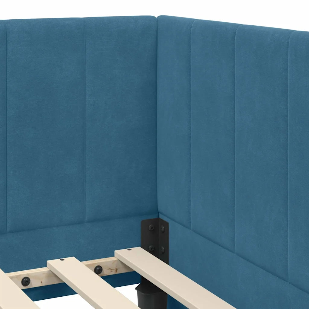 Struttura Letto Angolare con Materasso 2 pcs Blu Velluto 3393857