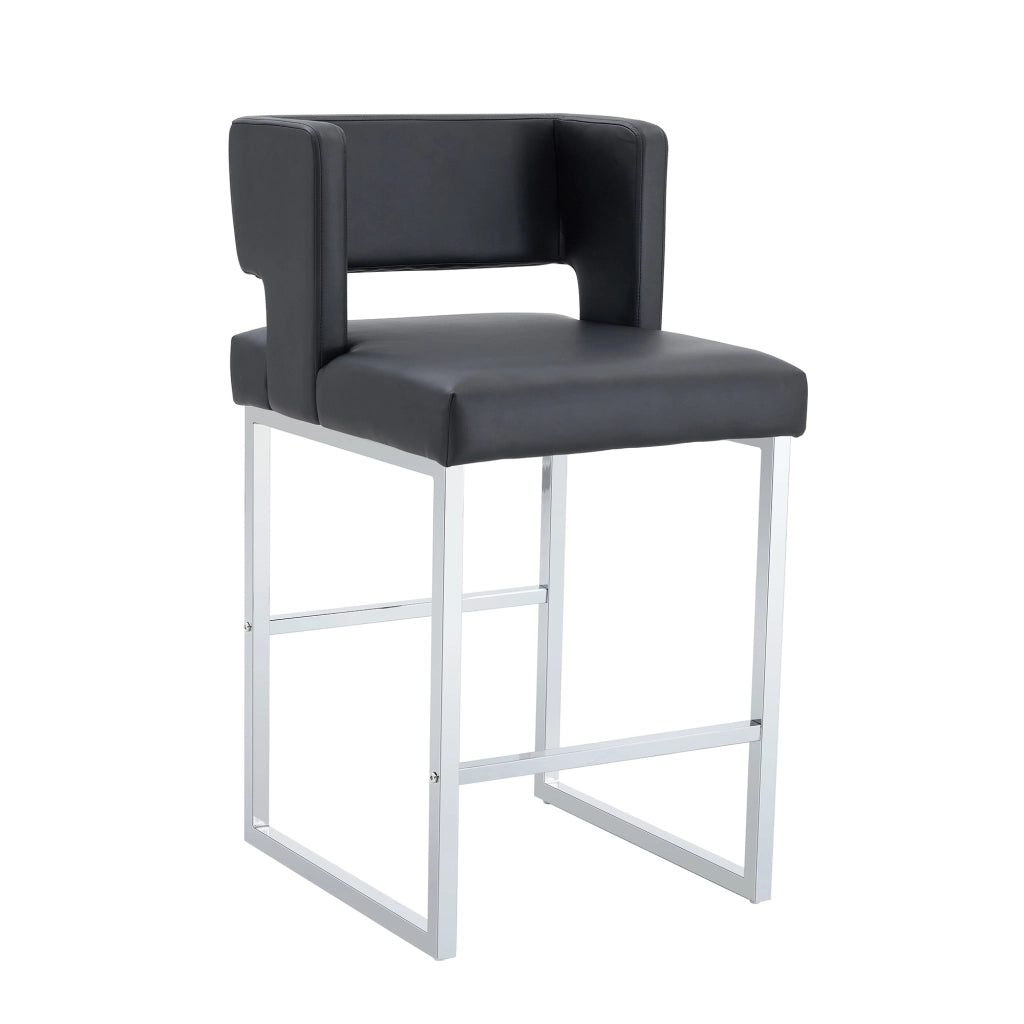 2 Sedie da bar stile nordico - Zephmum- Gambe metallo argento quadrato comodo