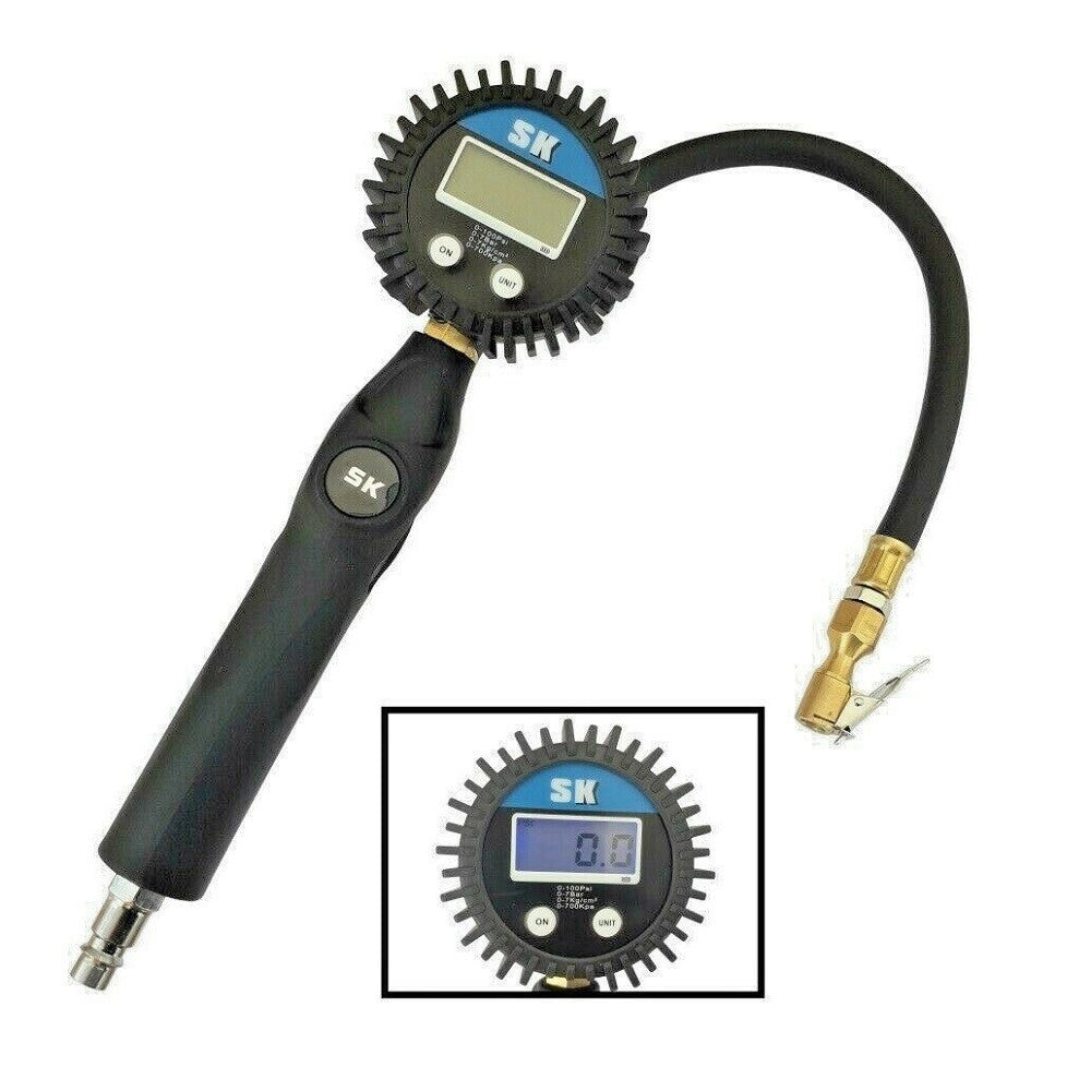 Trade Shop - Manometro Pressione Pneumatici Digitale Dispay Lcd Auto Moto Camper -