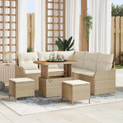 Set Divano da Giardino con cuscino 8 pcs Beige e Crema 3364216