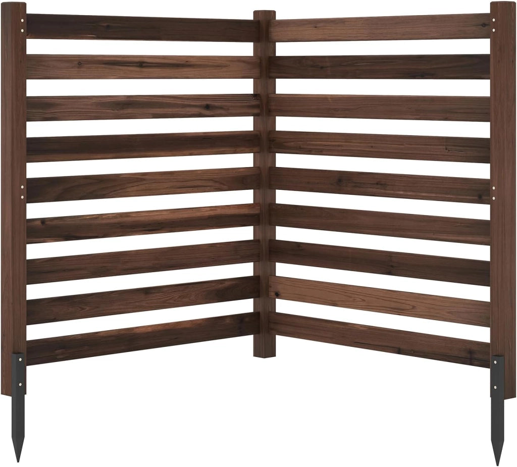 Recinzione da Giardino in Legno Massello, Schermo per Privacy da Esterno Regolabile, Pannelli Privacy da Giardino per Condizionatore e Bidoni della Spazzatura e Divisorio di Spazio (Marrone)