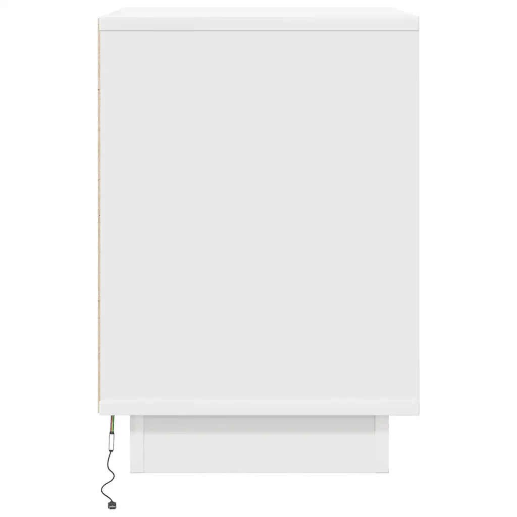 Comodini con Luci a LED 2 pz Bianco 38x34x50 cm 861284