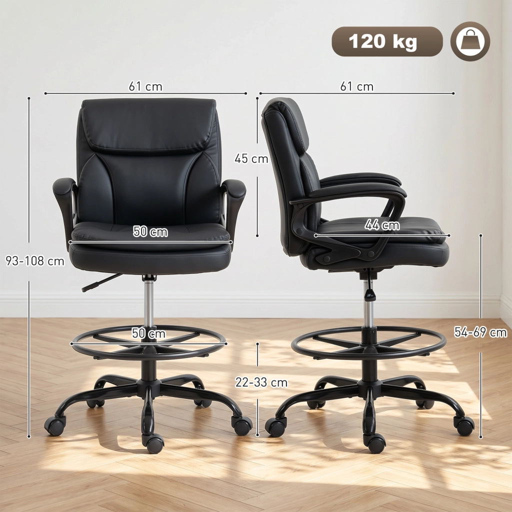 Sedia da ufficio ergonomica regolabile ¨C Minimal ¨C nero 61x61x108 cm