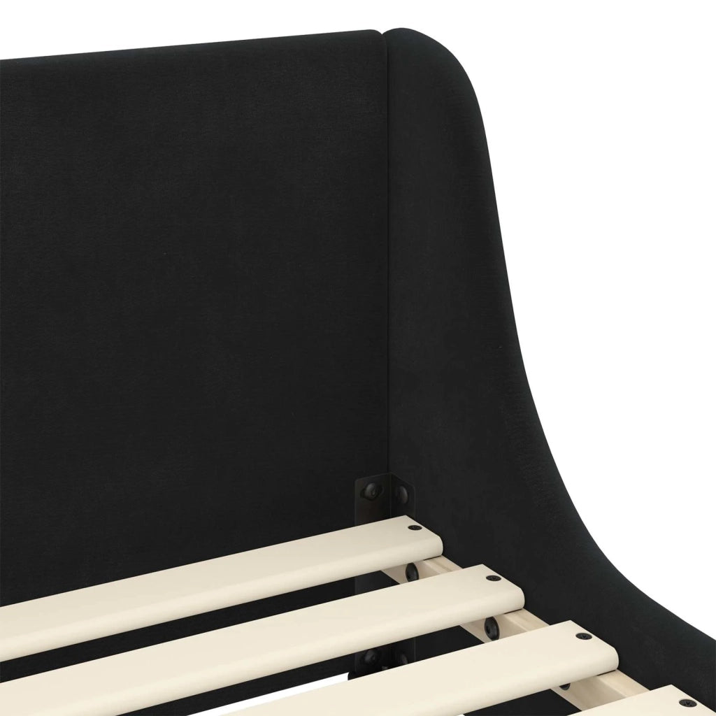 Struttura letto bambini con testata Nero 90 x 190 cm Velluto