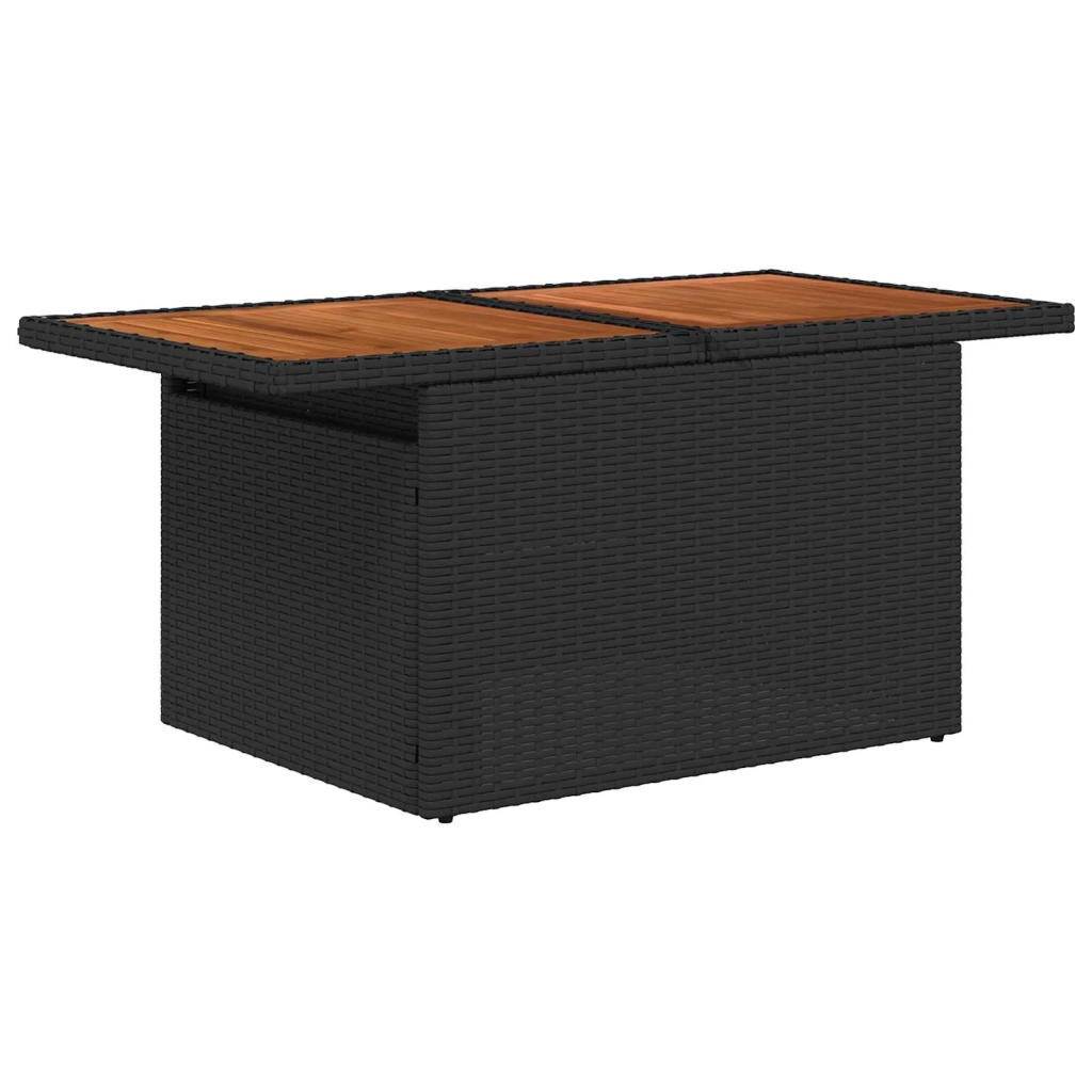 Set Divano da Giardino con archiviazione 8 pcs Nero Poly Rattan