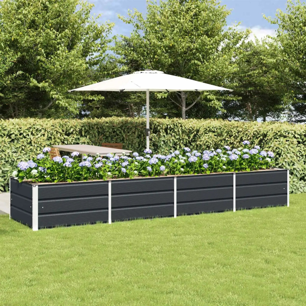 Fioriera | Cassetta per fiori | Vaso Antracite 320 x 80 x 45 cm Acciaio