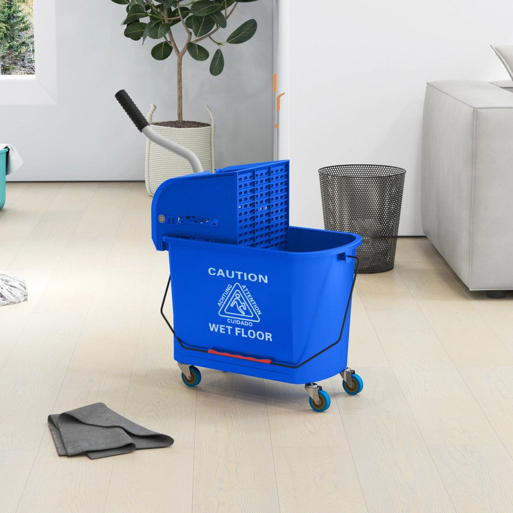 Secchio per lavapavimenti con strizzatore ¨C Minimal ¨C Blu, plastica, 20 L