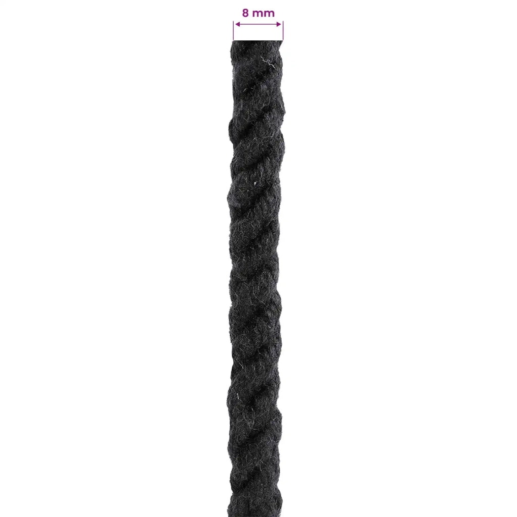 Corda | Fune Nero 0,8 x 0,8 x 25000 cm Cotone
