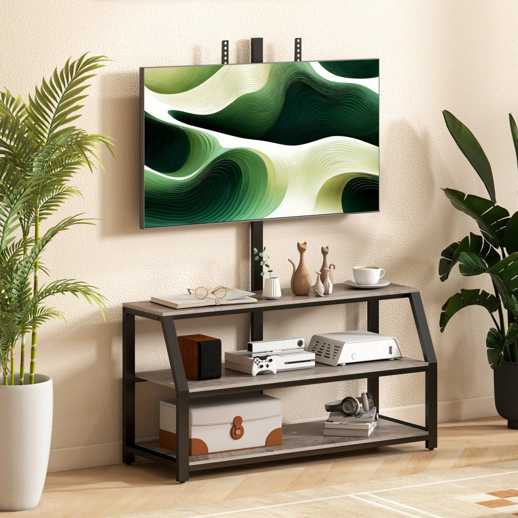 Mobile TV per TV fino a 72 pollici con 2 ripiani aperti ¨C zephmum ¨C 110x43x150 cm grigio