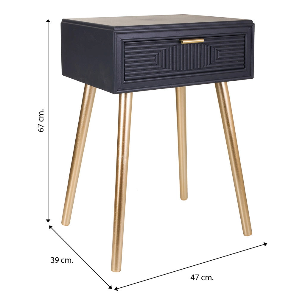 Tavolo in legno grigio scuro 47x39x67h
