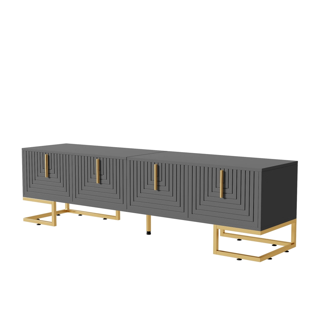 Cassettiera per TV grigia in truciolato lunga 170 cm